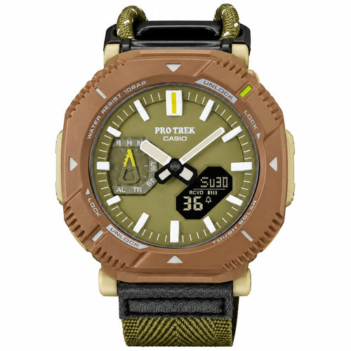 CASIO PRO TREK Olive Green & Brown
